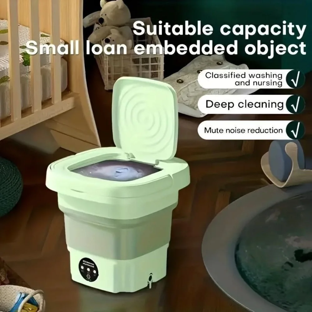 Portable Mini Washing Machine in Mint Green